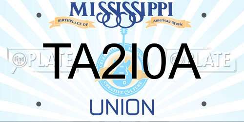 TA2I0A Mississippi License Plate