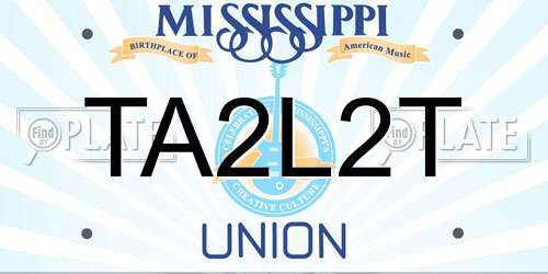 TA2L2T Mississippi License Plate