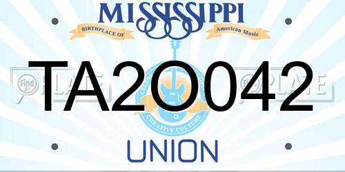 TA2O042 Mississippi License Plate