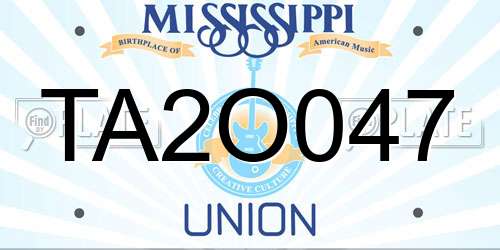TA2O047 Mississippi License Plate