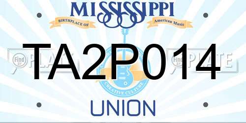 TA2P014 Mississippi License Plate