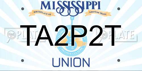 TA2P2T Mississippi License Plate