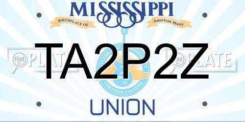 TA2P2Z Mississippi License Plate
