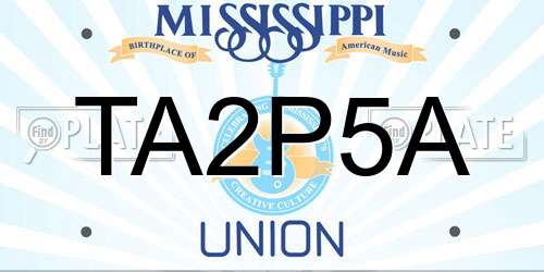 TA2P5A Mississippi License Plate
