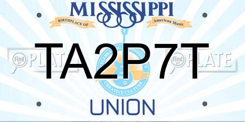 TA2P7T Mississippi License Plate