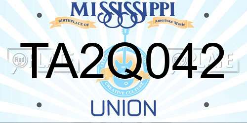 TA2Q042 Mississippi License Plate