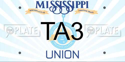 TA3 Mississippi License Plate