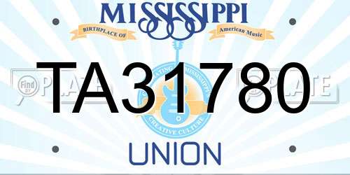 TA31780 Mississippi License Plate