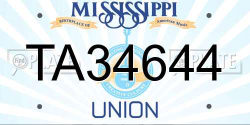 TA34644 Mississippi License Plate