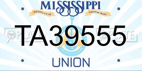 TA39555 Mississippi License Plate