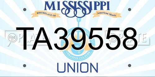 TA39558 Mississippi License Plate