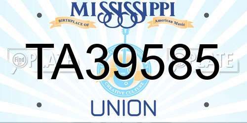 TA39585 Mississippi License Plate