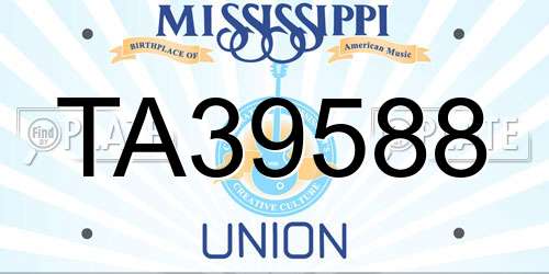 TA39588 Mississippi License Plate
