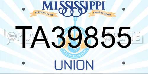 TA39855 Mississippi License Plate