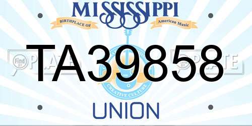 TA39858 Mississippi License Plate