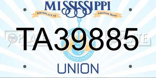 TA39885 Mississippi License Plate
