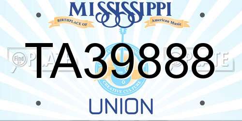 TA39888 Mississippi License Plate