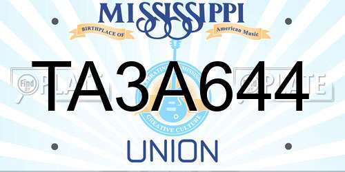TA3A644 Mississippi License Plate