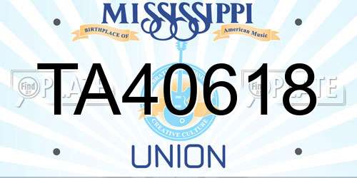 TA40618 Mississippi License Plate
