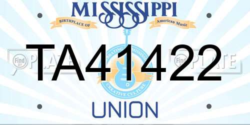 TA41422 Mississippi License Plate