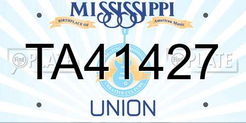 TA41427 Mississippi License Plate