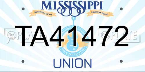 TA41472 Mississippi License Plate