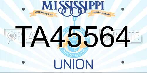 TA45564 Mississippi License Plate