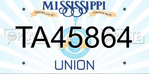 TA45864 Mississippi License Plate