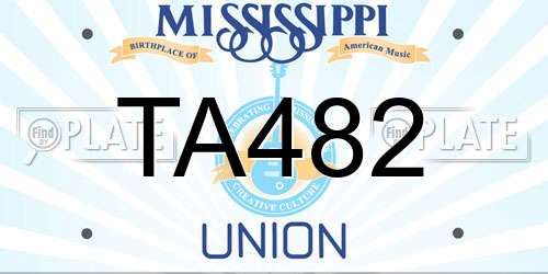 TA482 Mississippi License Plate