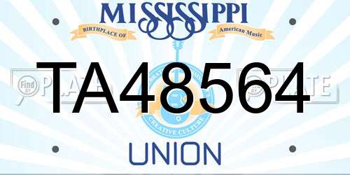 TA48564 Mississippi License Plate
