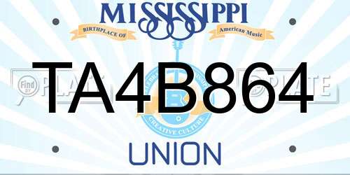 TA4B864 Mississippi License Plate