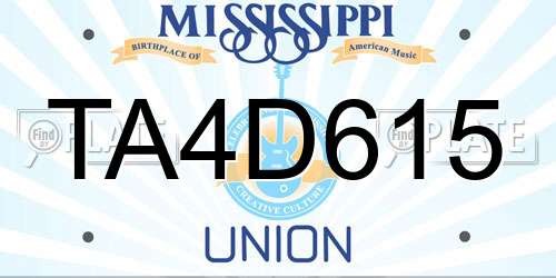 TA4D615 Mississippi License Plate