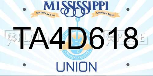 TA4D618 Mississippi License Plate