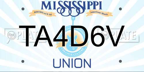 TA4D6V Mississippi License Plate
