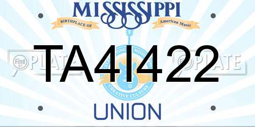 TA4I422 Mississippi License Plate