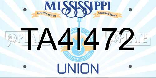 TA4I472 Mississippi License Plate