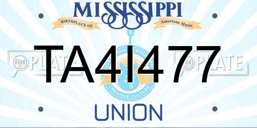 TA4I477 Mississippi License Plate