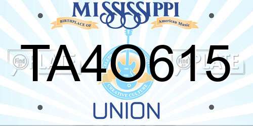 TA4O615 Mississippi License Plate