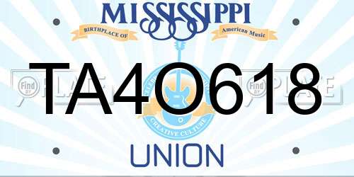 TA4O618 Mississippi License Plate