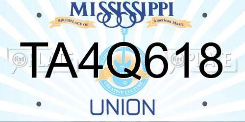 TA4Q618 Mississippi License Plate