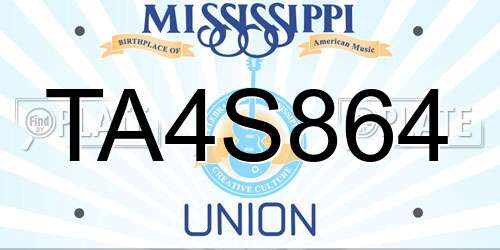 TA4S864 Mississippi License Plate