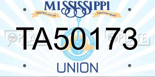 TA50173 Mississippi License Plate