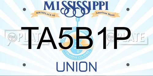 TA5B1P Mississippi License Plate