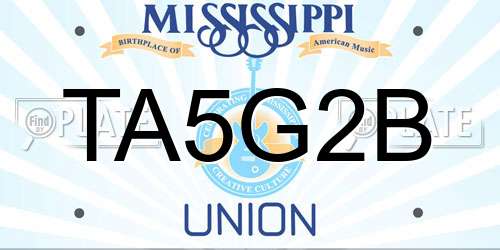 TA5G2B Mississippi License Plate