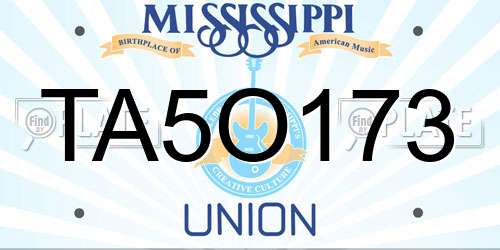 TA5O173 Mississippi License Plate