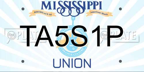 TA5S1P Mississippi License Plate
