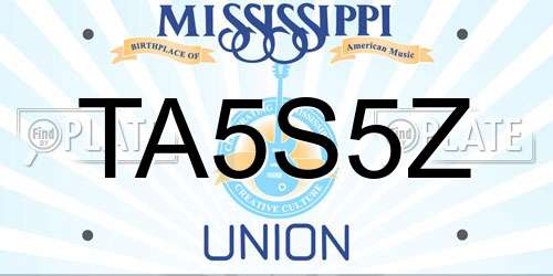 TA5S5Z Mississippi License Plate