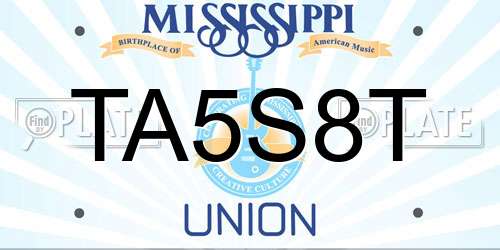 TA5S8T Mississippi License Plate