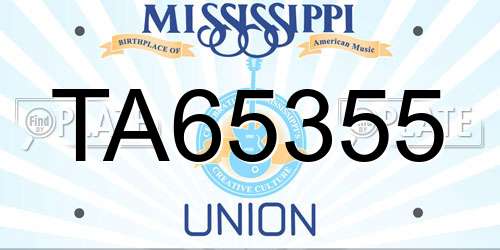 TA65355 Mississippi License Plate