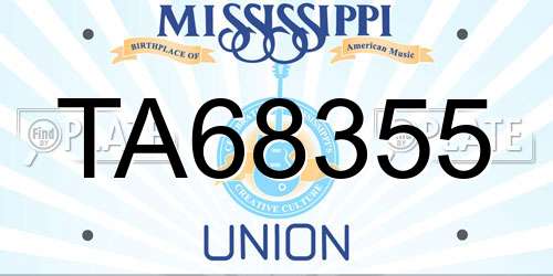 TA68355 Mississippi License Plate